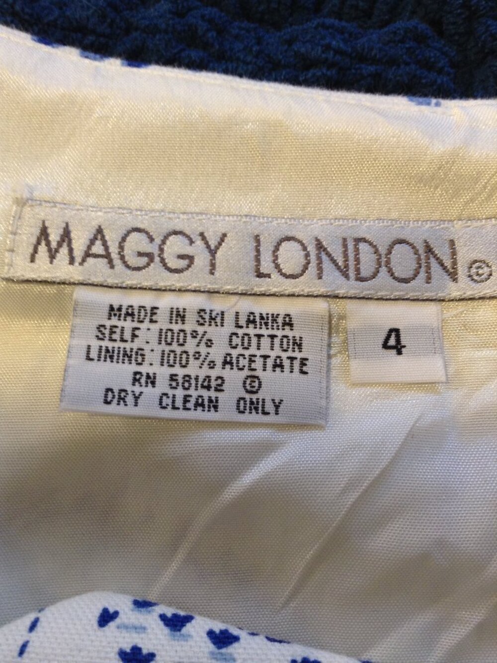 Maggie London 4 Cotton Toile Shift Dress European Coastal Classy Quiet Lux Beads - Picture 4 of 4